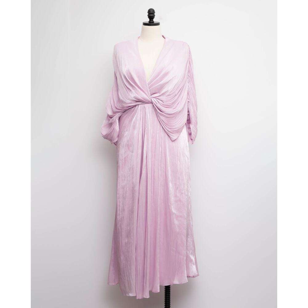 Badgley Mischka Pink Drape Dolman Gown Size 12 - Picture 5 of 9